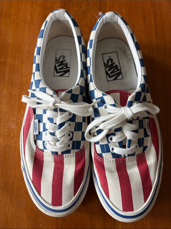 Vans Other - Vans USA Checkerboard & Striped Red and Blue style 95